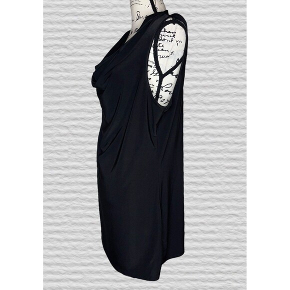 Dana Buchman Cowl Neck Sleeveless Blouse Womens XL Black Basic Layering Career - Picture 2 of 7